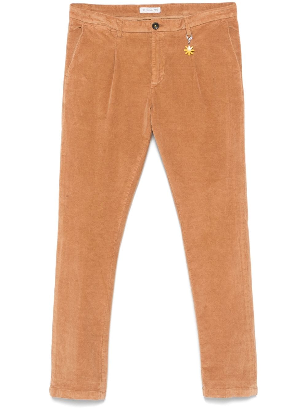 velvet pleated chinos