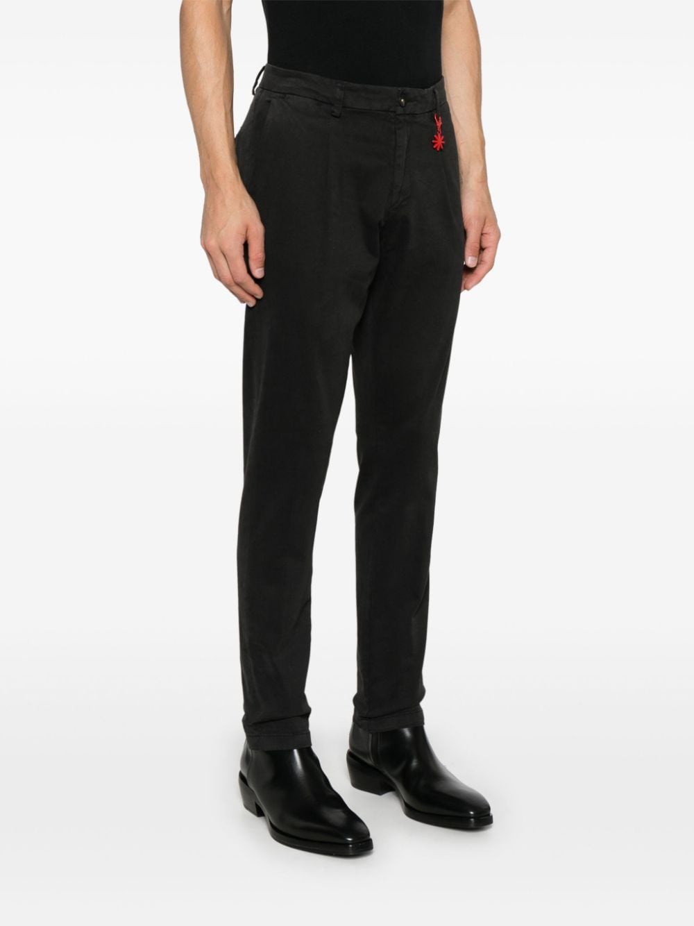 Shop Manuel Ritz Pleated Chino Trousers In Black