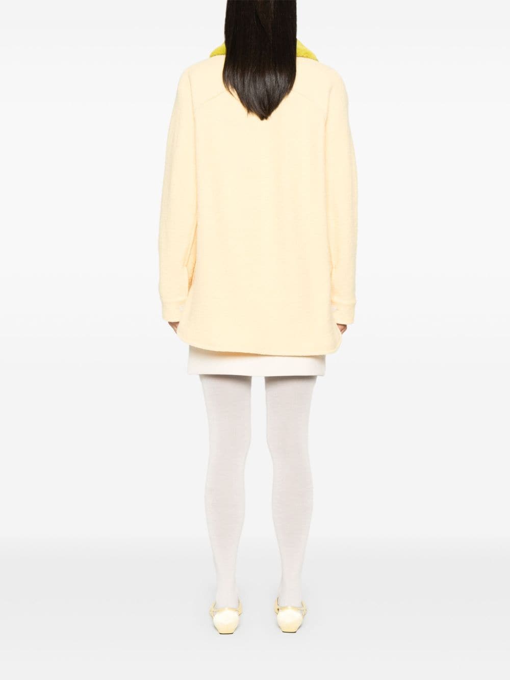 Shop Manuel Ritz Faux-shearling-collar Jacket In Yellow