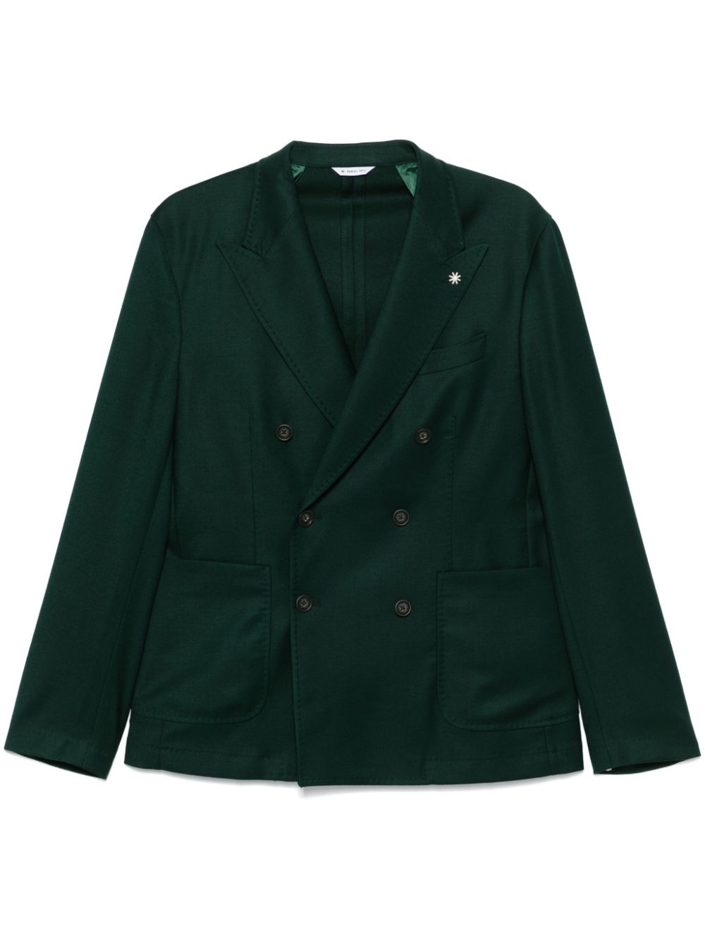 Manuel Ritz brooch-detail blazer - Green