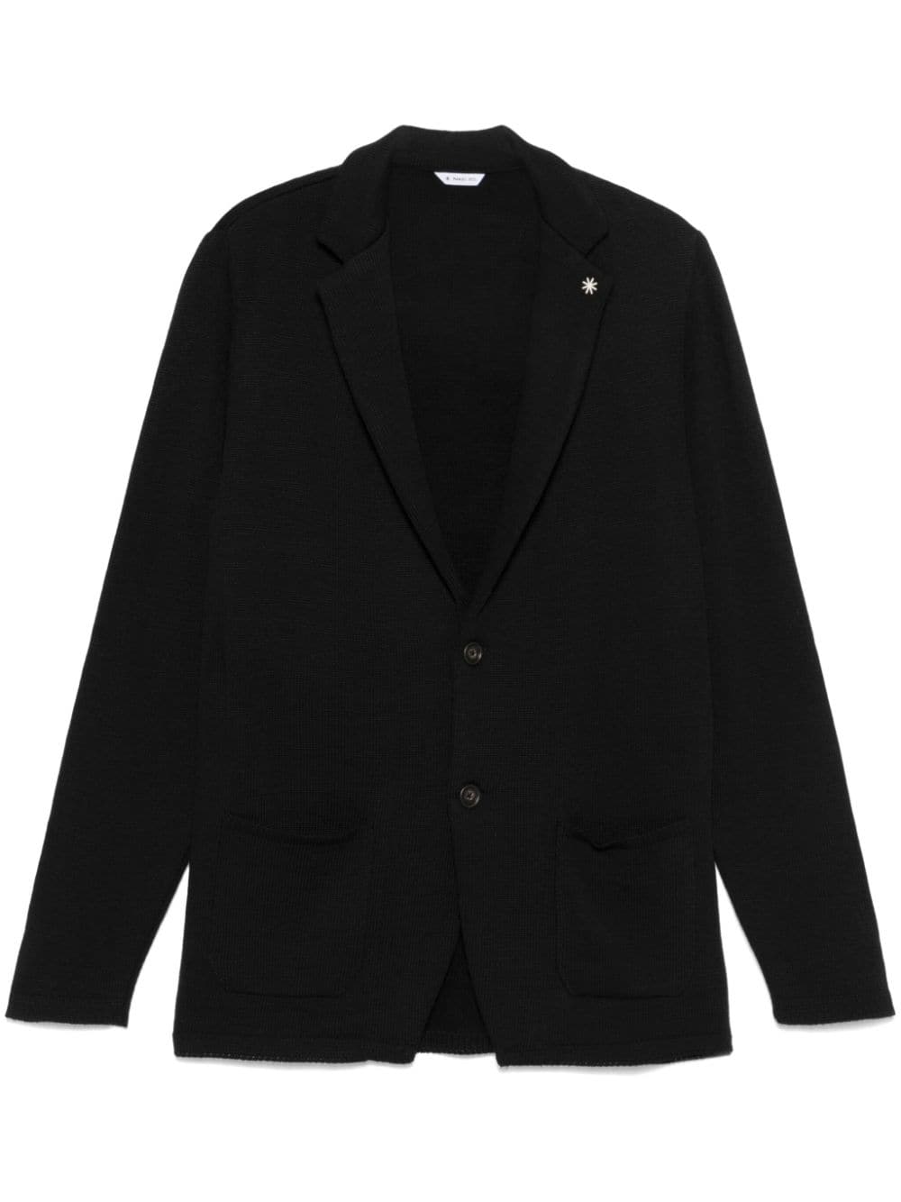 Shop Manuel Ritz Knitted Blazer In Black