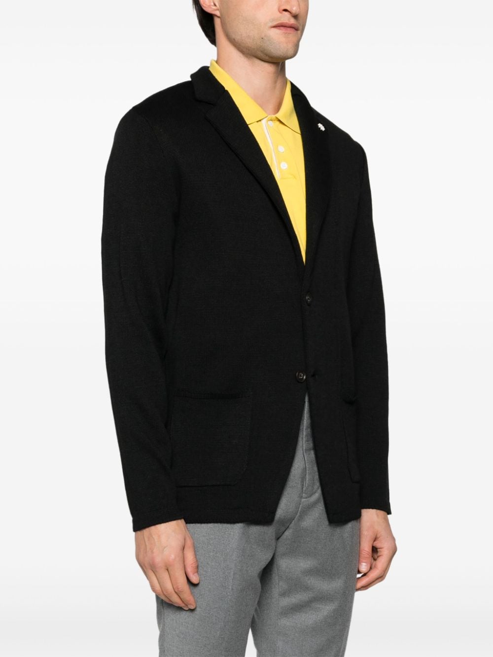 Shop Manuel Ritz Knitted Blazer In Black