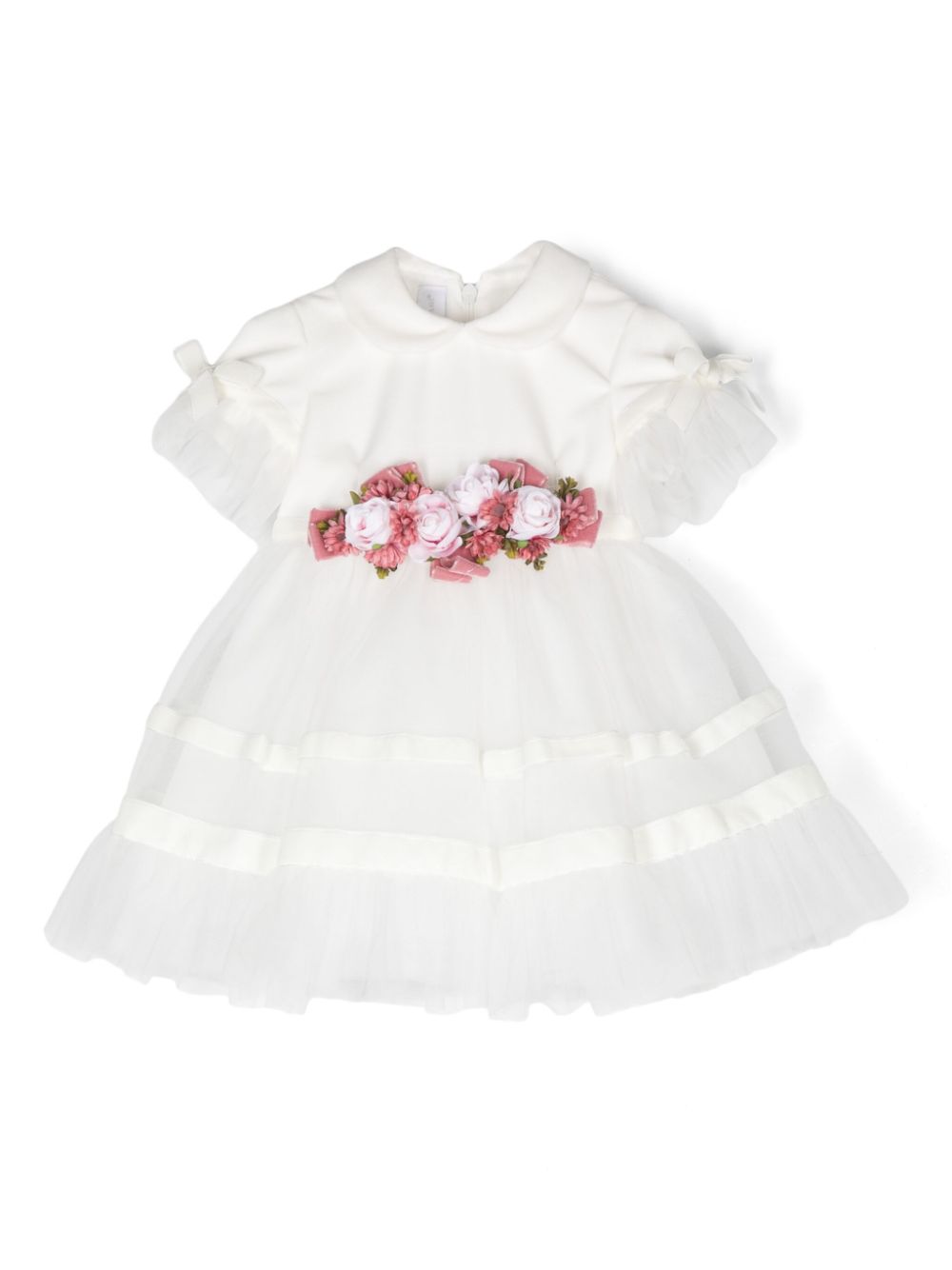 Colorichiari floral-appliqué dress - White