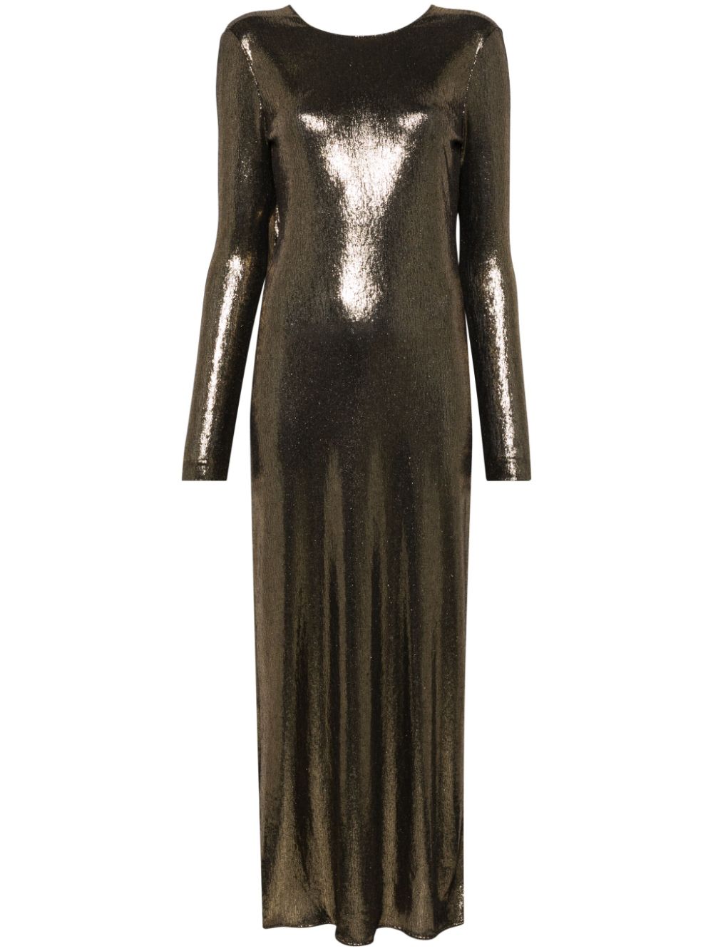 TWINSET laminated long dress - Gold