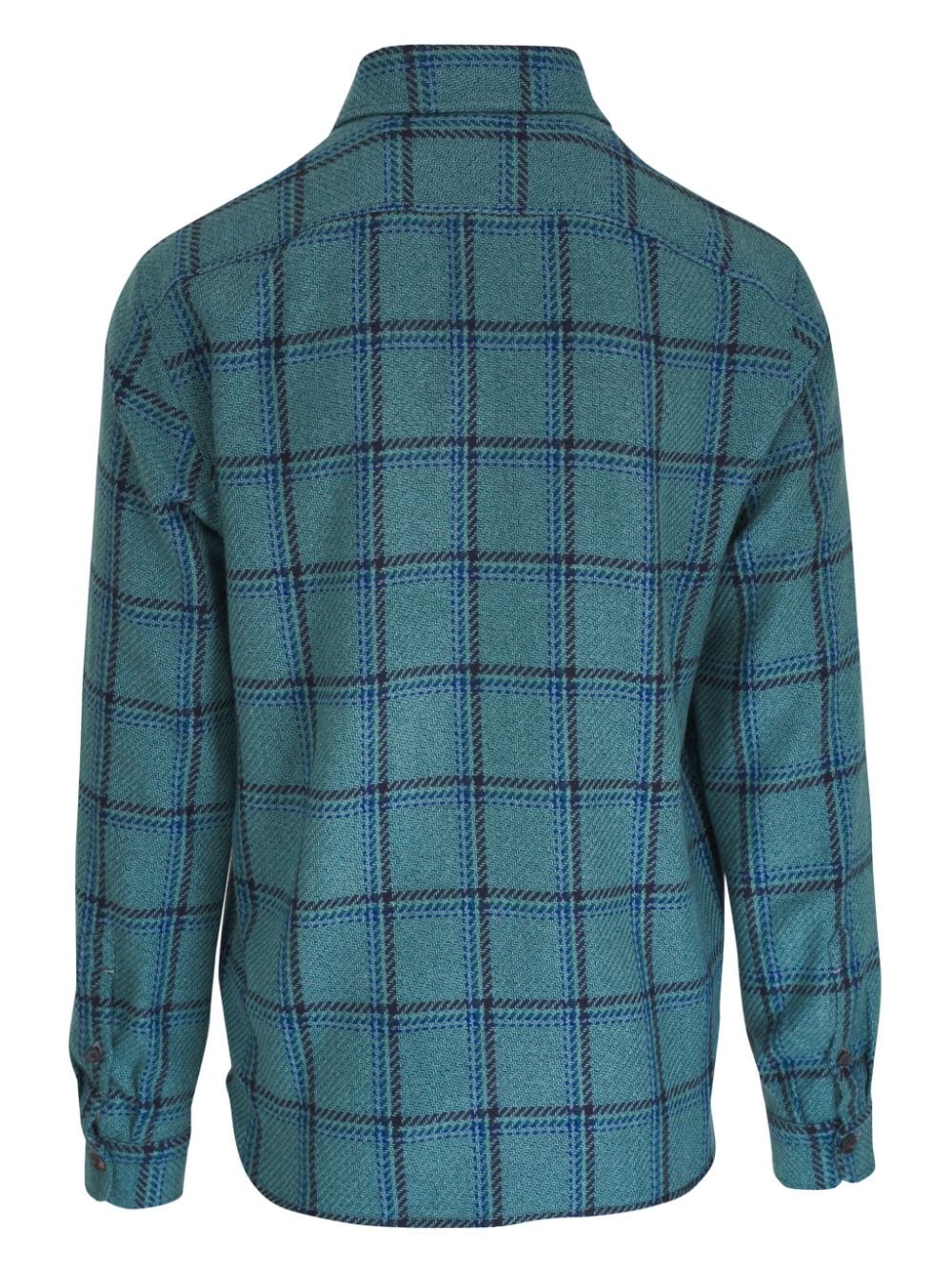 Isaia Geruit overhemd - Blauw