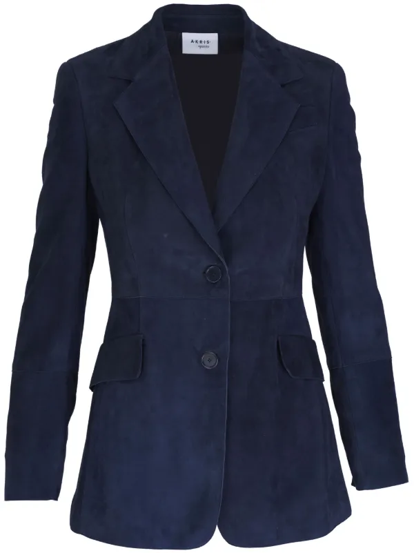 Akris Punto Suede Blazer Blue FARFETCH UK
