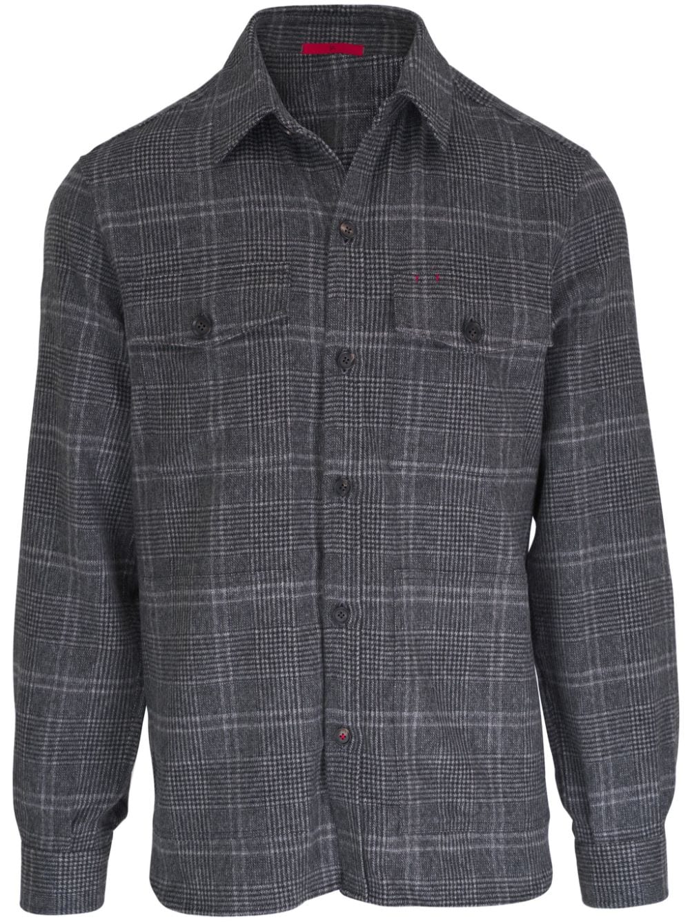 Shop Isaia Check-pattern Shirt In Grey