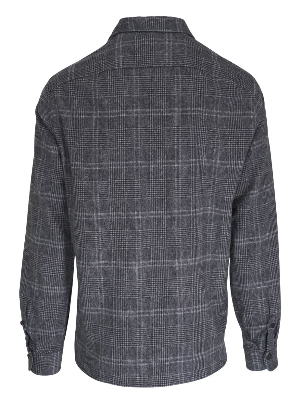 Shop Isaia Check-pattern Shirt In Grey