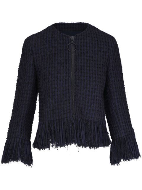 Akris Punto fringe-detailing tweed jacket 