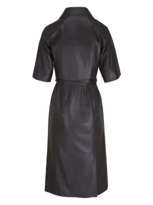 Akris Leather Midi Dress | Brown
