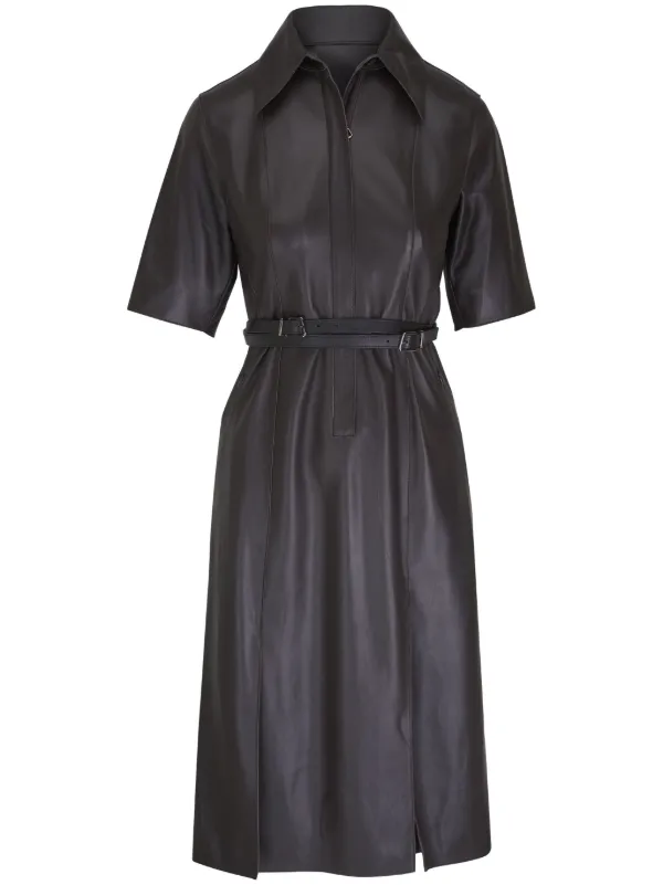 black onyx dresses Akris Punto Smocked Flounce-Hem Sleeveless Dress, Black, Women's, 10 main image 0