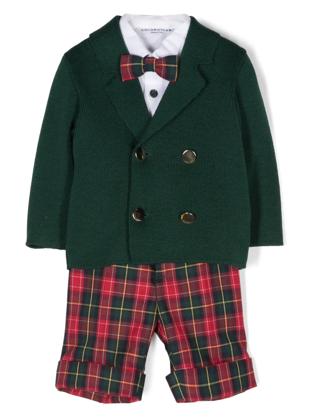 Colorichiari Tartan-pattern Trousers Set In Green