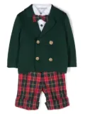 Colorichiari tartan-pattern trousers set - Green
