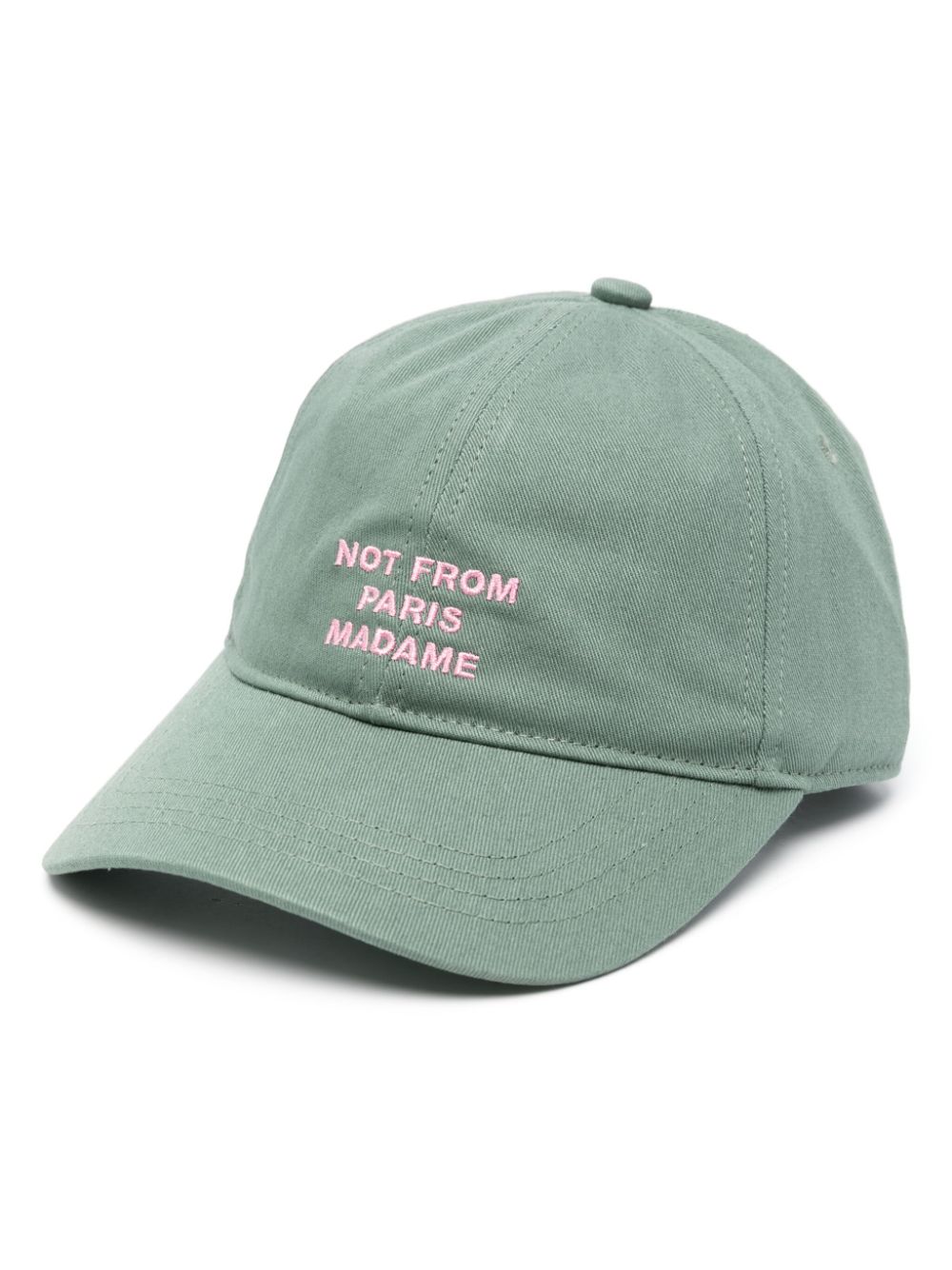 Drôle De Monsieur slogan-embroidered cap - Green