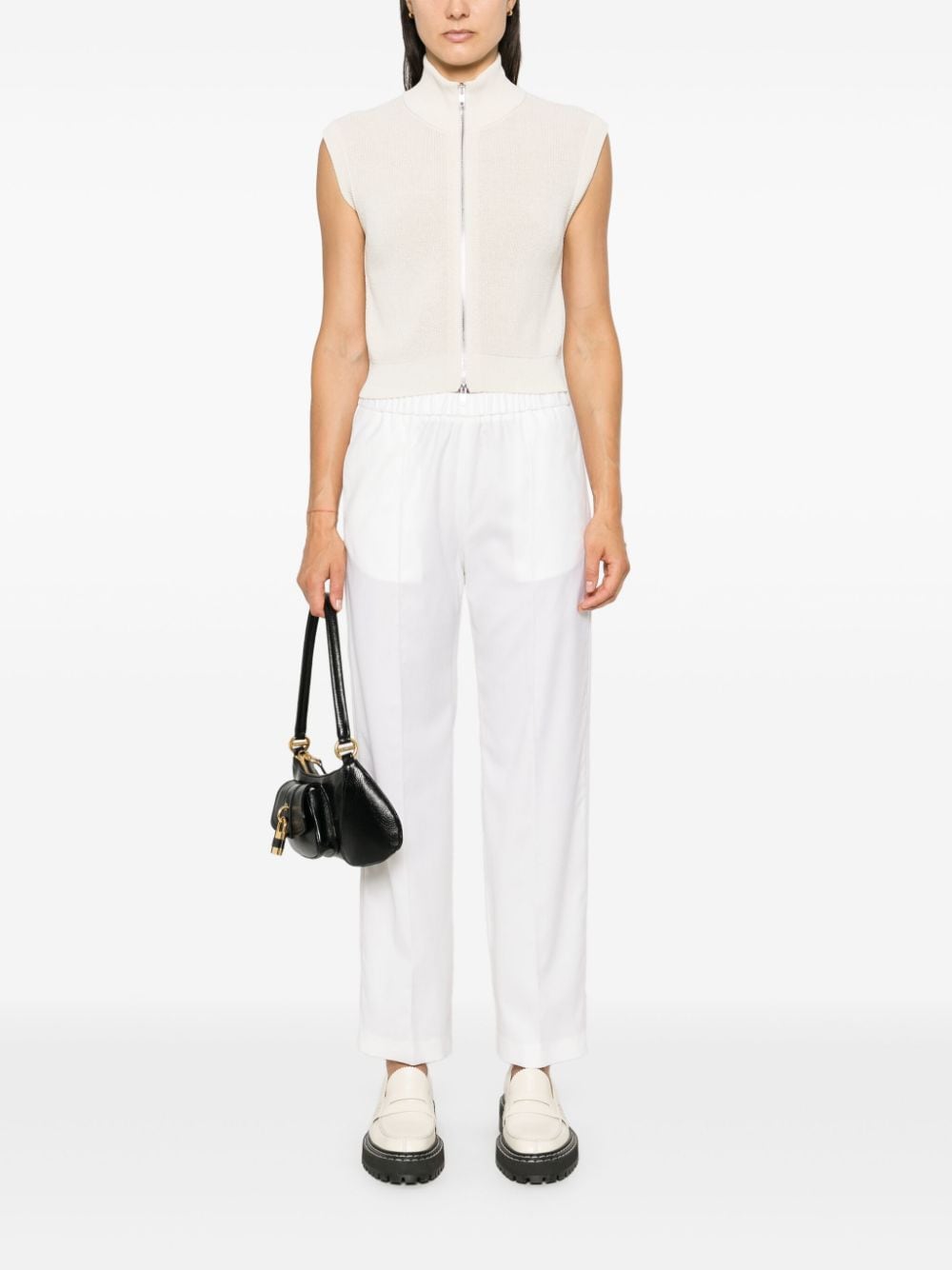 Shop Fabiana Filippi Raised-seam Trousers In Neutrals