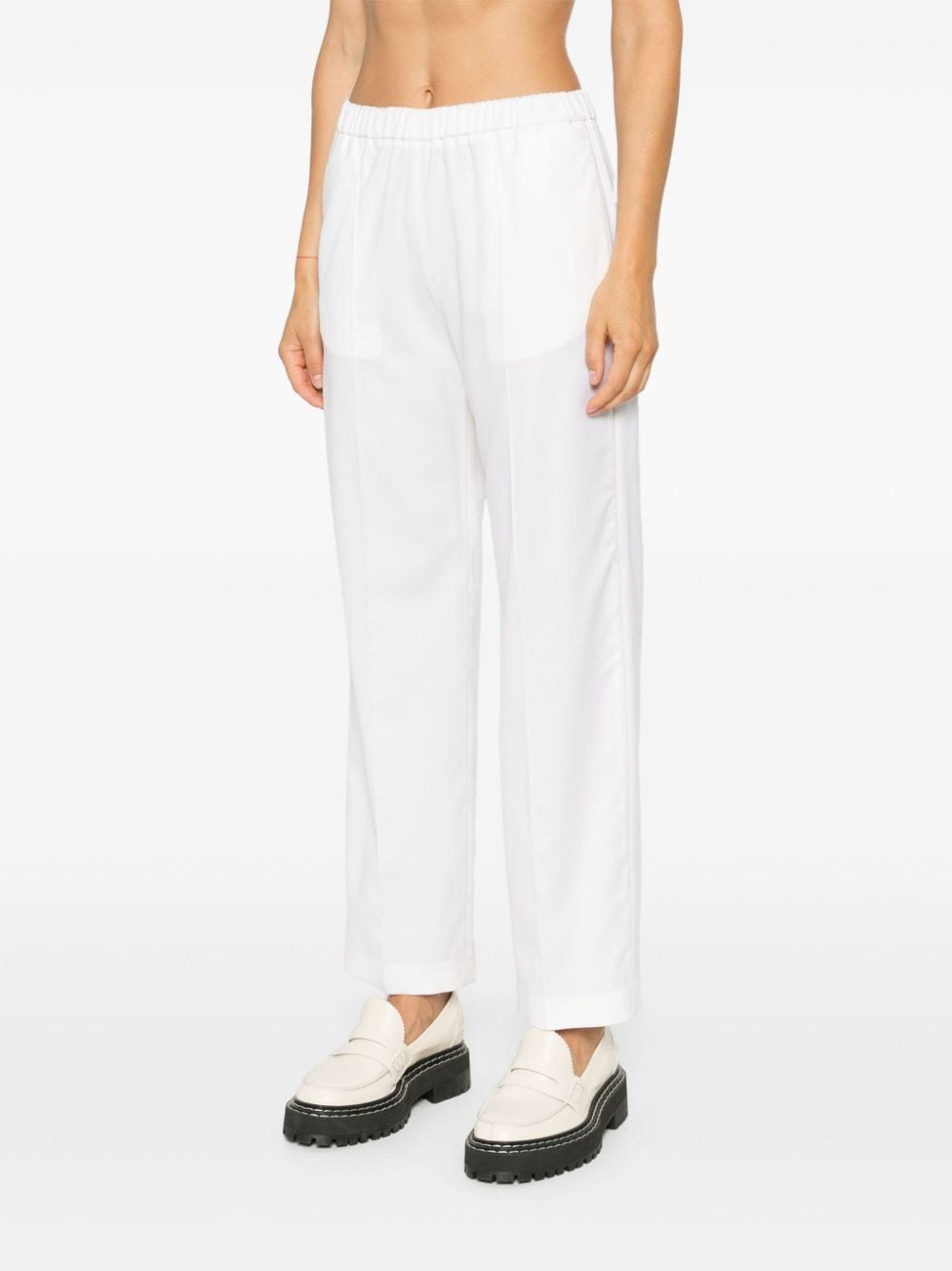 Shop Fabiana Filippi Raised-seam Trousers In Neutrals