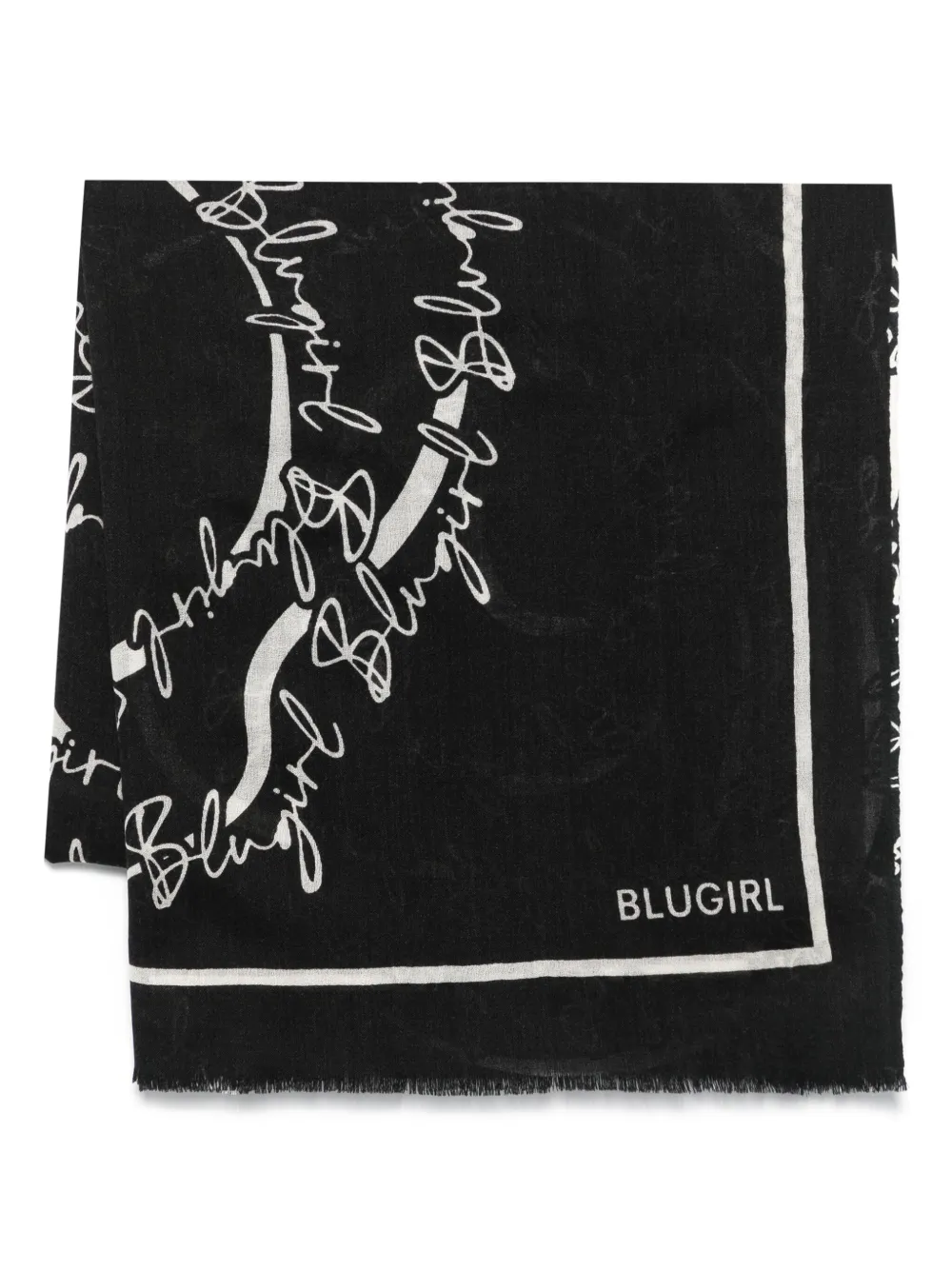 Blugirl Sjaal met logoprint Zwart