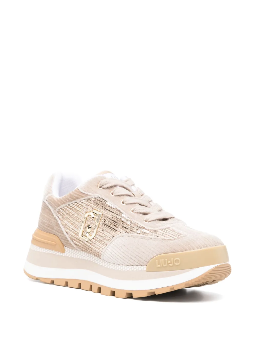 LIU JO sequined sneakers - Beige