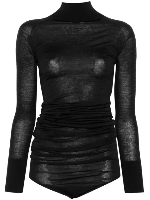 Alaïa body tejido con diseño drapeado