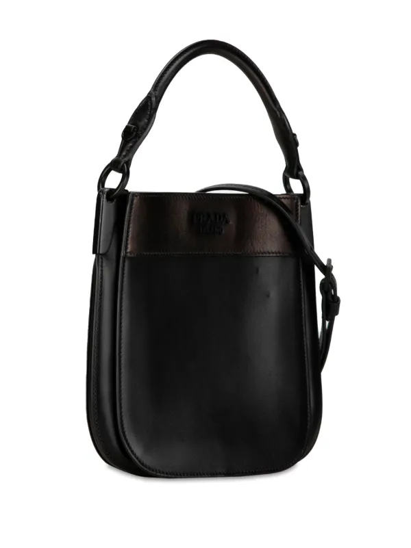 Prada Pre Owned 2000 2013 Small City Calf Margit Bag Satchel Black FARFETCH AZ