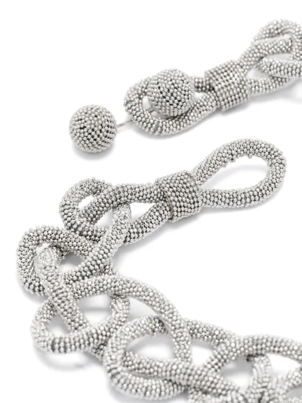 アクセサリーその他 FABIANA FILIPPI Woman Jewel Charcoal BXD265A944L270 VR1 Fabiana Filippi chain-effect Rhinestone Necklace | Silver