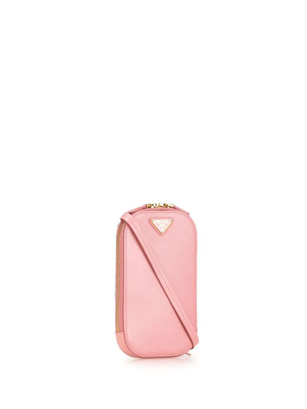 Pre-owned Prada 21th Century Mini Saffiano Crossbody Phone Pouch Satchel In Pink