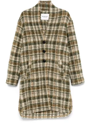 Isabel marant green plaid coat best sale