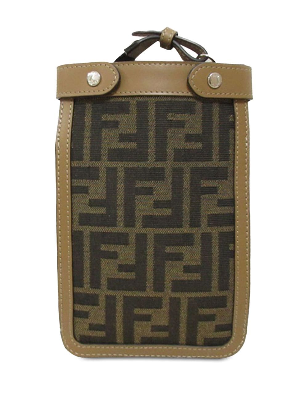 Fendi Pre-Owned 2000-2010 Zucca Peekaboo Phone Case crossbodytas - Bruin