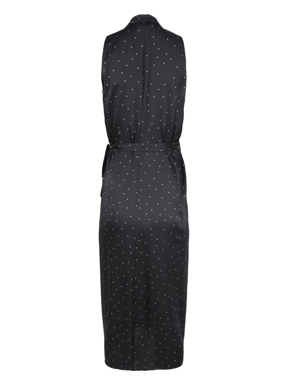 Shop Vince Polka-dot Midi Dress In Black