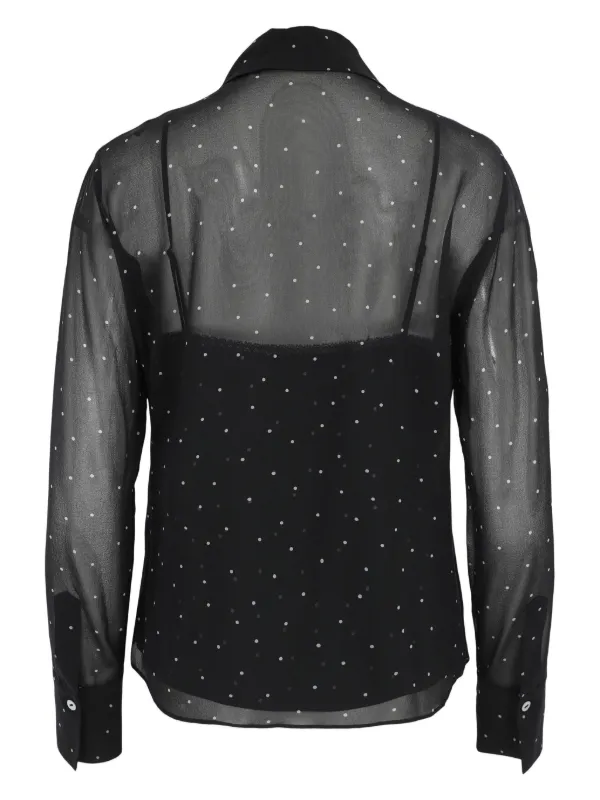 VS Black Sleeve store Silk Polka Dot Large