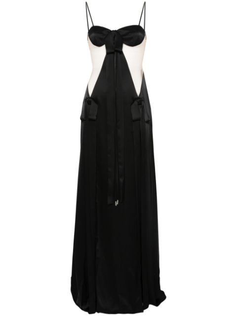 David Koma bow-detailed high-slit gown