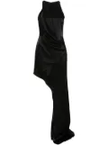 David Koma draped asymmetric maxi dress - Black