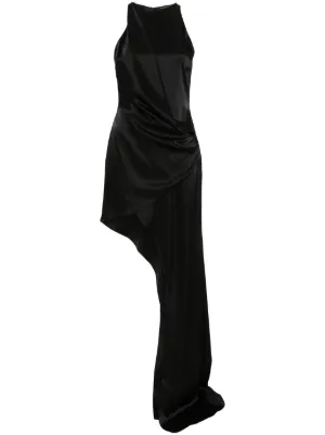 Christopher Esber Galathea Asymmetric Long Dress in Black Size 10