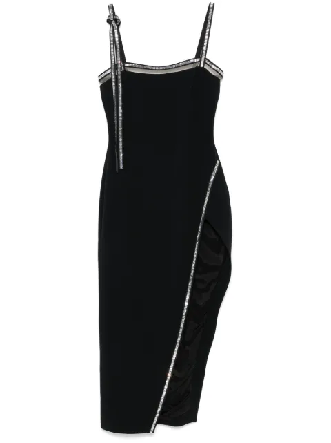 David Koma crystal-trim open-leg midi dress