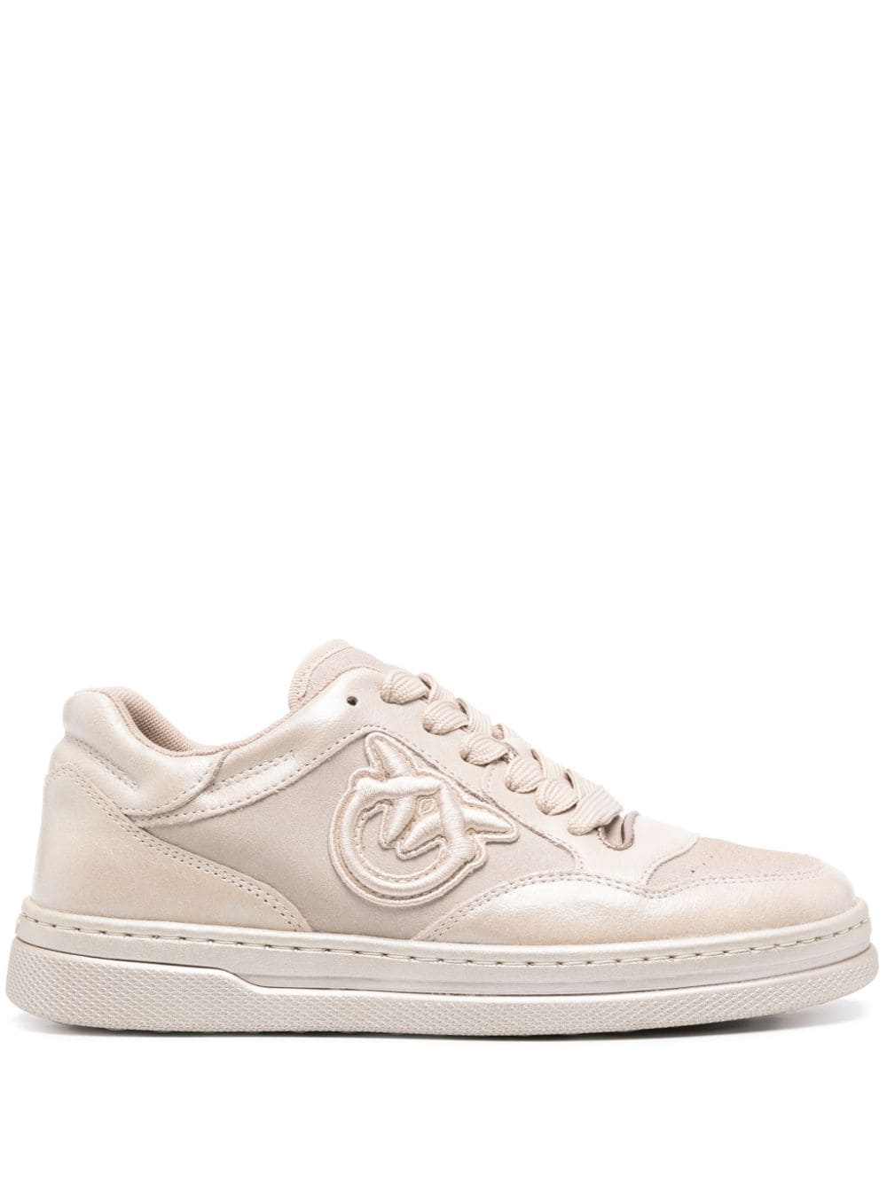 PINKO Gelamineerde suède sneakers Beige