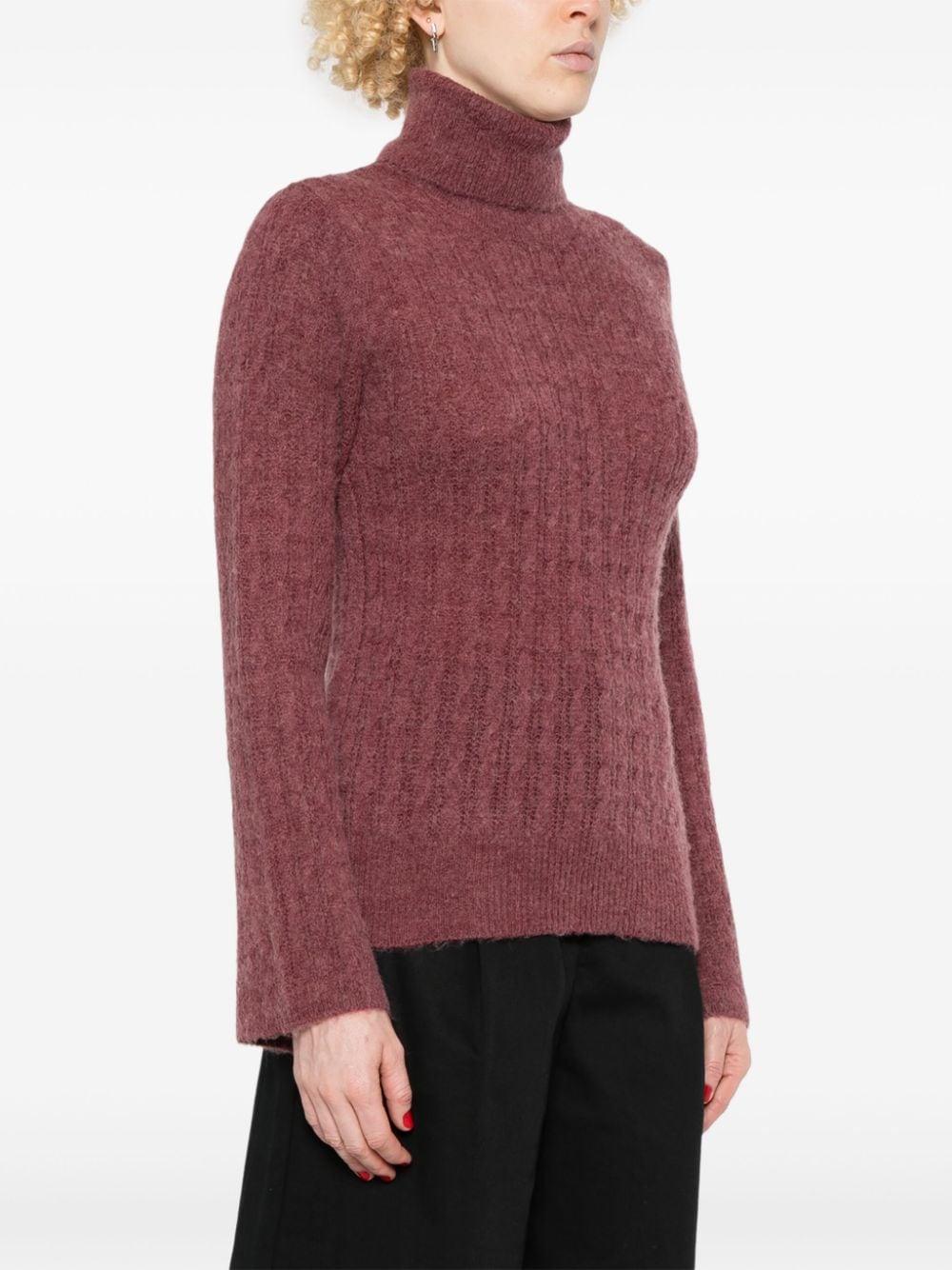 Shop Liu •jo Cable-knit Sweater In Pink