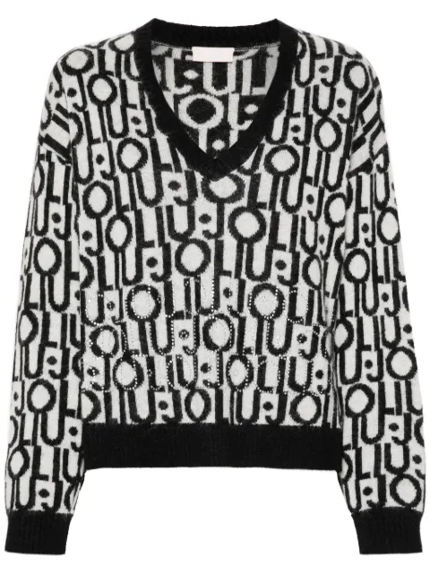 LIU JO logo-jacquard sweater