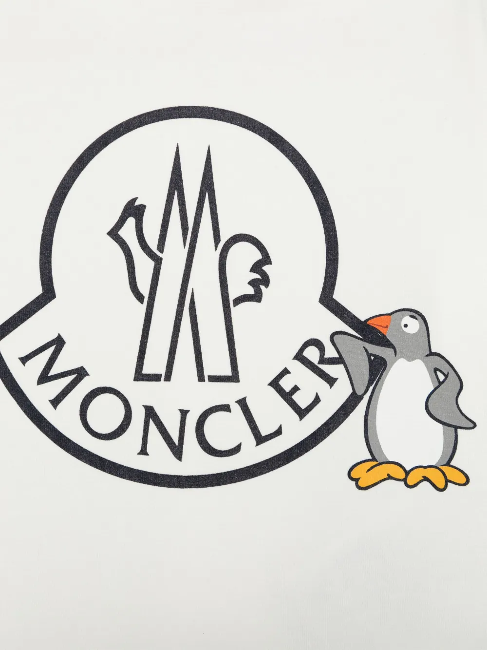 Moncler Enfant T-shirt met logoprint Beige