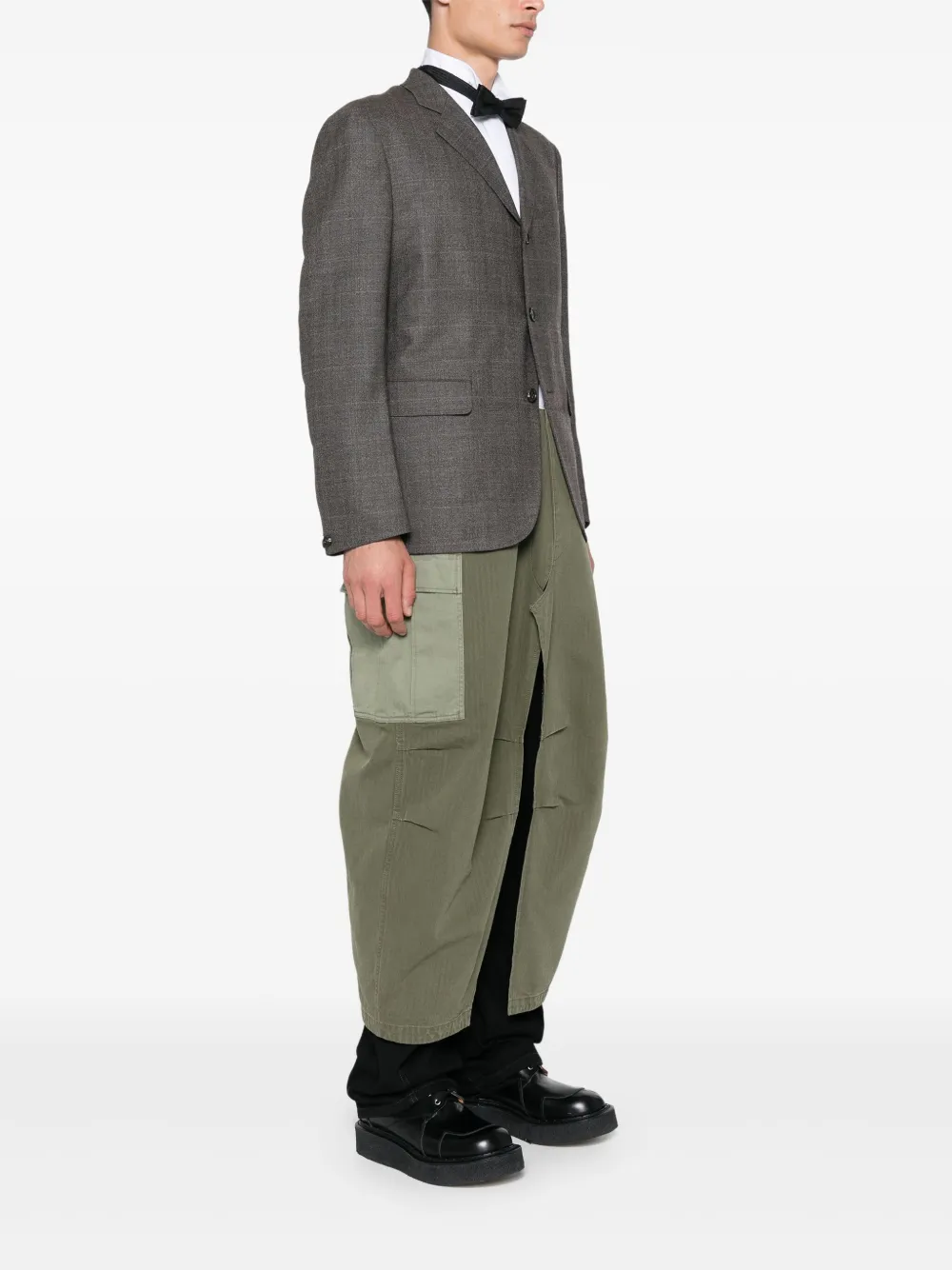 Junya Watanabe MAN Jas met vlakken Bruin