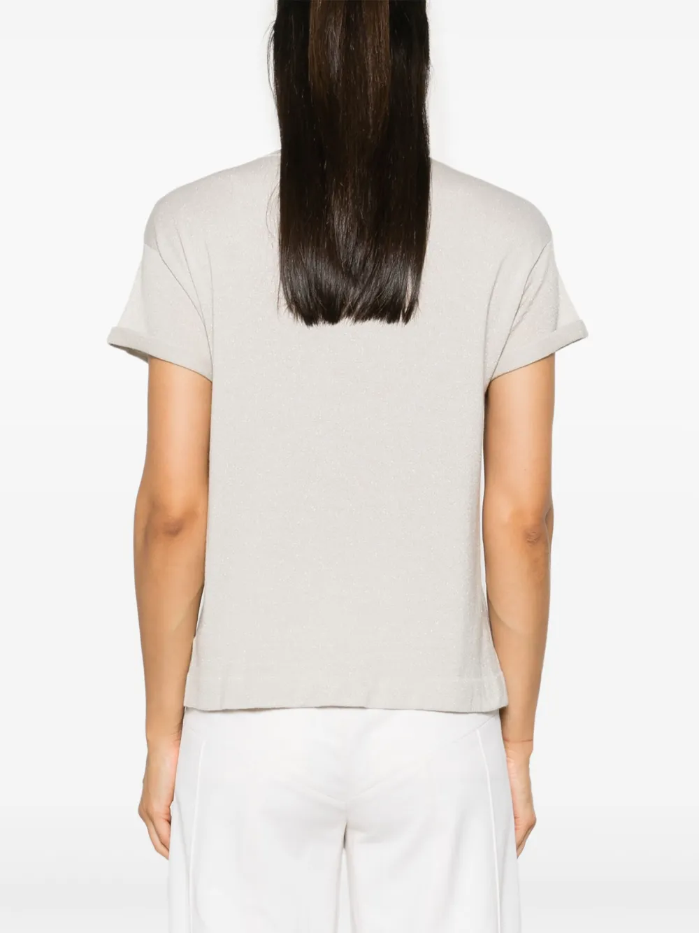 Brunello Cucinelli Lurex T-shirt Grijs