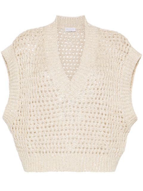 Brunello Cucinelli Rustic Dazzling Net sweater Women