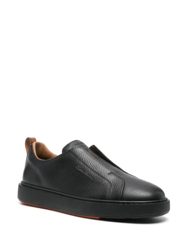 Santoni サイズ7 ブラック Santoni レザースニーカー | ブラック | FARFETCH JP