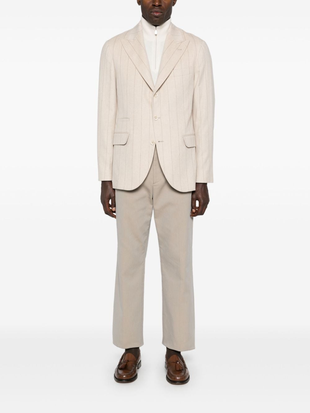 Brunello Cucinelli Gestreepte blazer - Beige