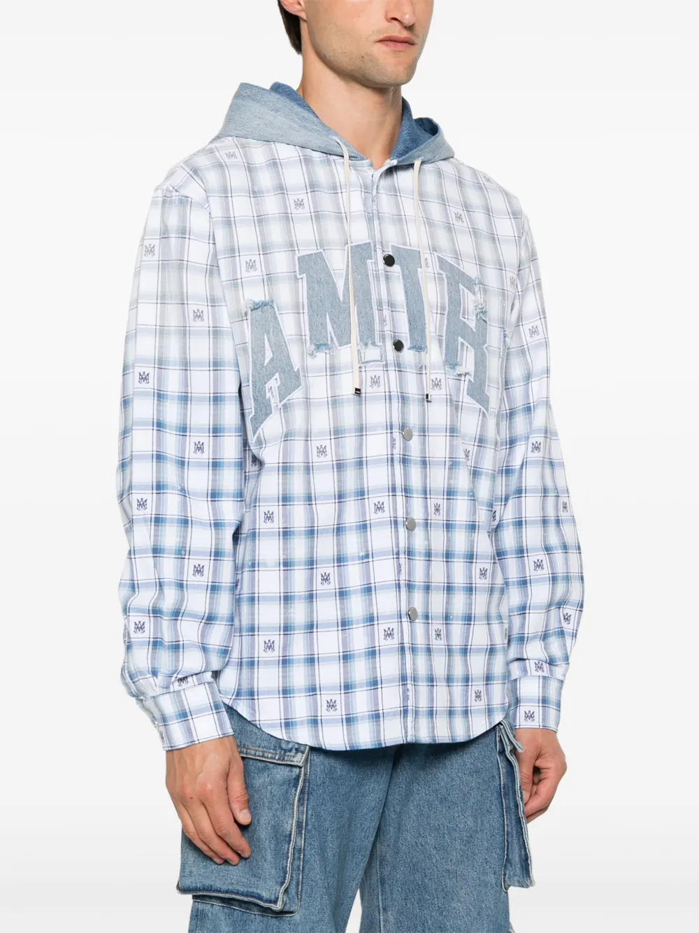 AMIRI Overhemd met logopatch Blauw