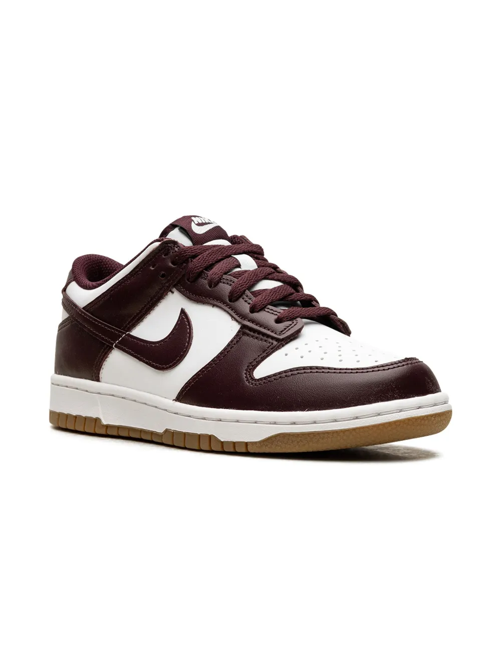 Nike Kids Dunk Low "White/Gum Light Brown/Burgundy Crush" sneakers - Rood