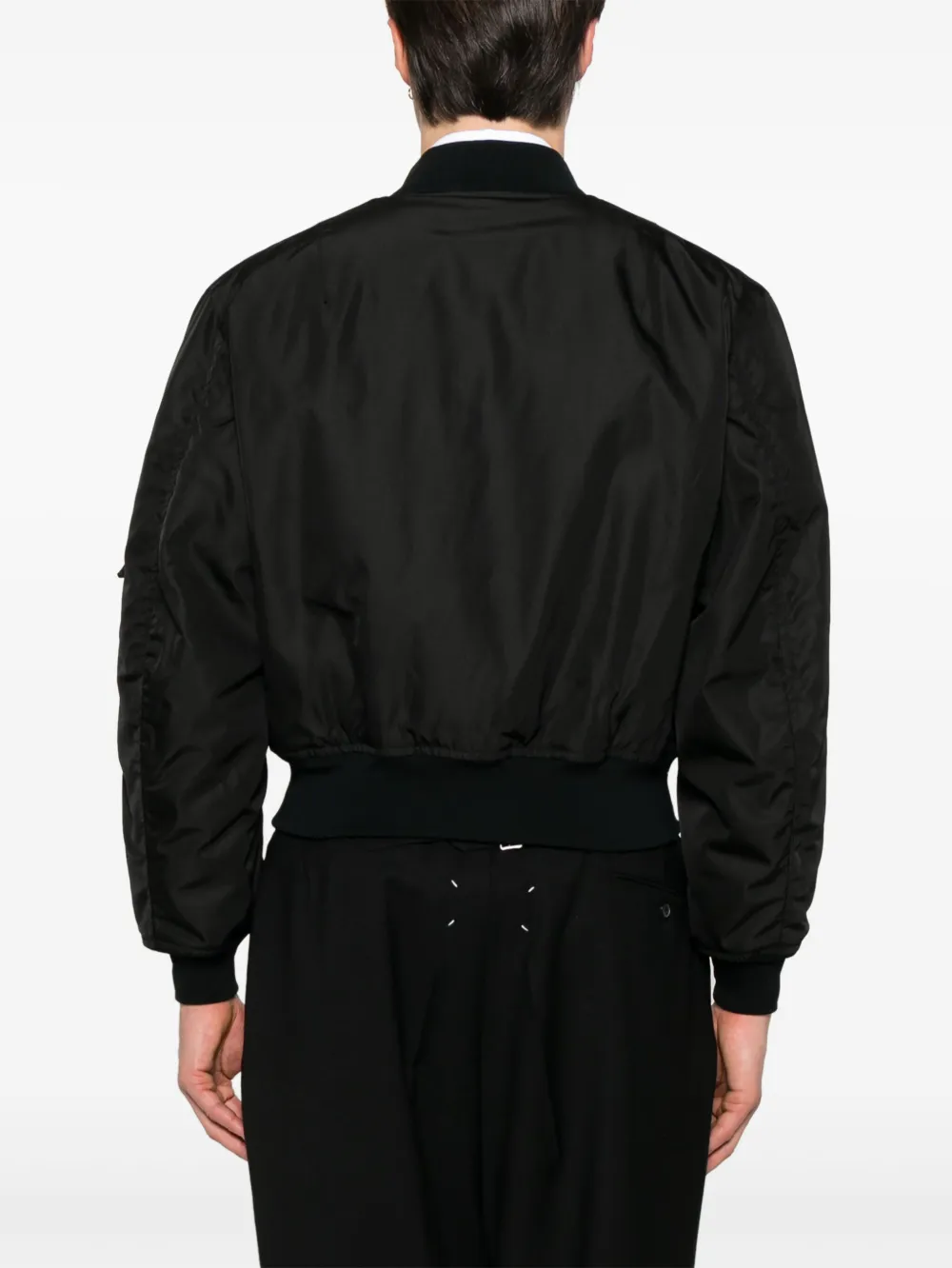 Auralee Silk Twill Bomber Jacket In Black
