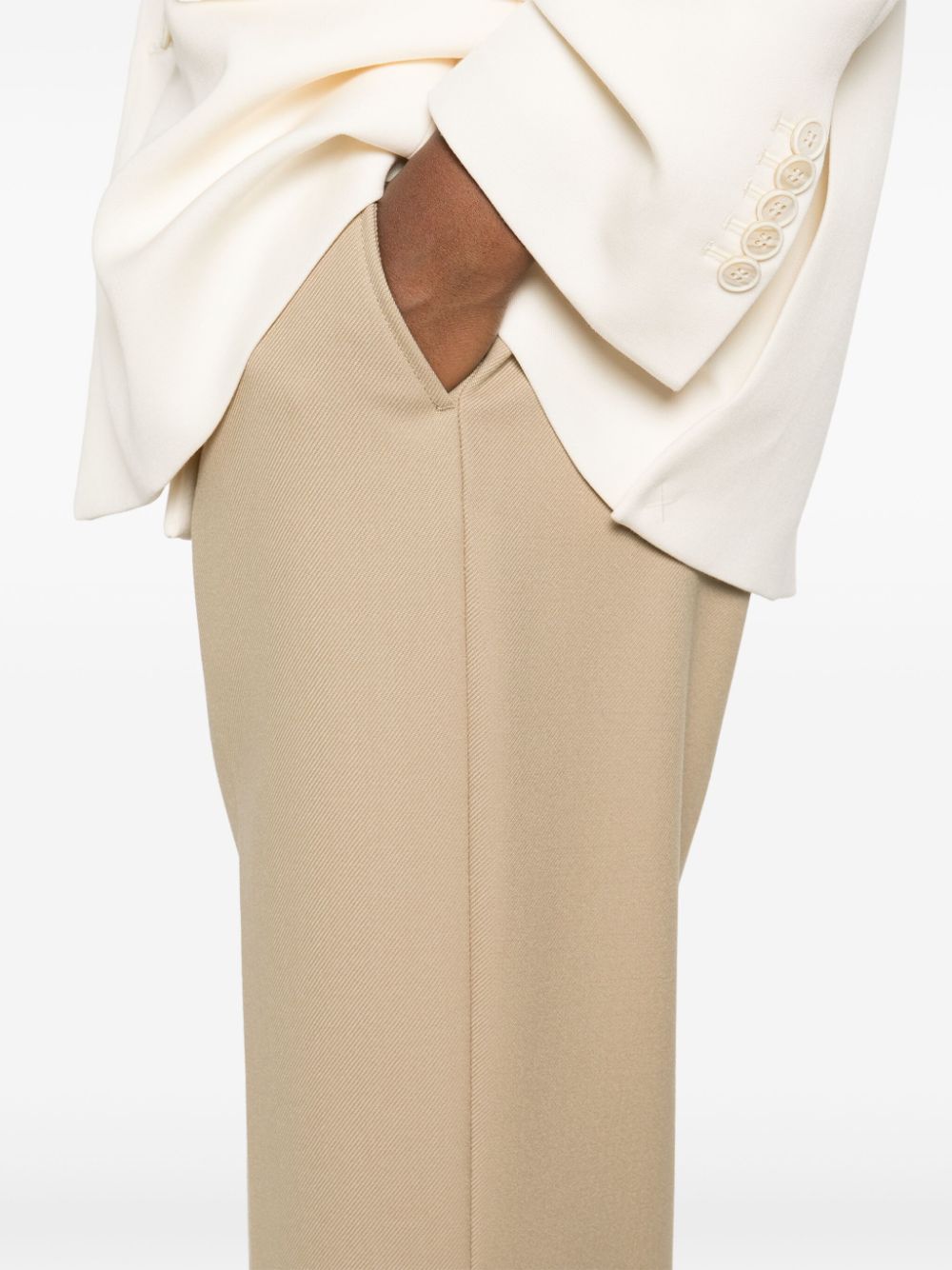 Shop Ami Alexandre Mattiussi Flared Trousers In Neutrals