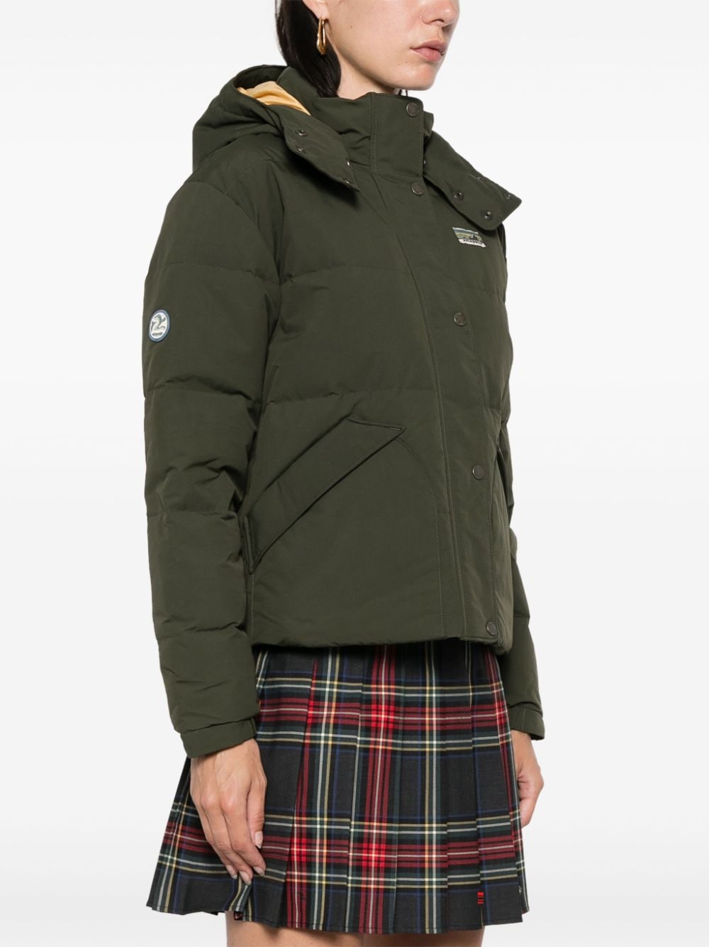 Shop Patagonia Downdrift Jacket In Green