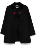 Vivetta floral-embroidered coat - Black