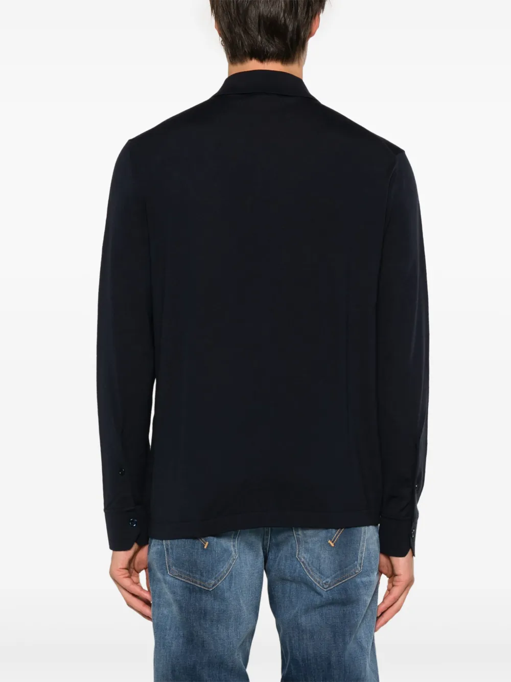 Brioni Fijngebreid overhemd Blauw